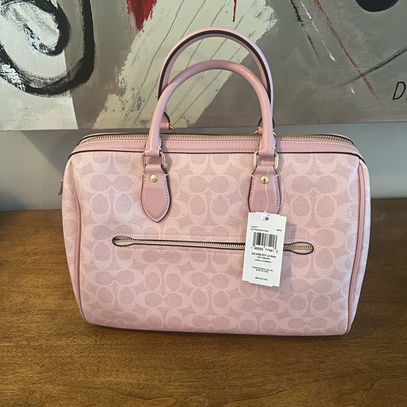 Coach Light Pink Signature Satchel - Picture 7 of 12